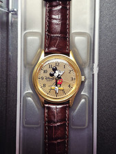 Disney Time Works Gold-Tone MICKEY MOUSE Analog Wrist-Watch Theme Park Edition