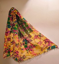 Elegant Multicolor Scarf 32X 64 inch.India, Silk blend, light weight. New.