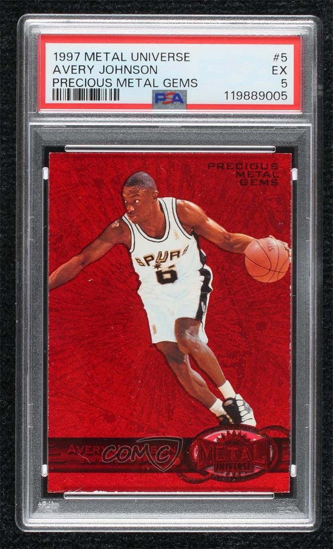 1997-98 Metal Universe PMG Red 72/90 Avery Johnson #5 PSA 5 6m7