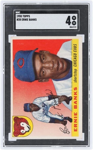 Ernie Banks Chicago Cubs 1955 Topps #28 SGC Authenticated 4 Card