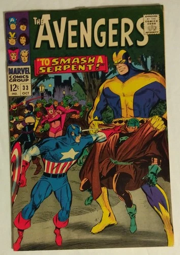 Avengers #33 1966 Vintage Marvel Comic Sons of the Serpent Captain America