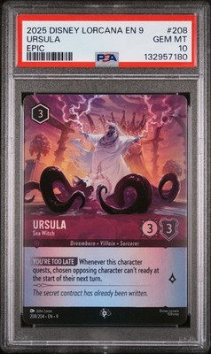 2025 DISNEY LORCANA EN 9-FABLED EPIC #208 URSULA - SEA WITCH PSA