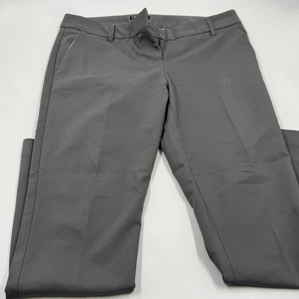 Pantalones de vestir Express gris columnista para mujer talla 6 mezcla de algodón ajustados rectos Foto 2 de 4
