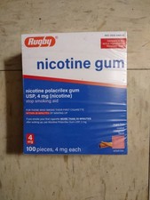Rugby Nicotine Gum - Cinnamon, 4mg Each EXP 2027 100 Pieces