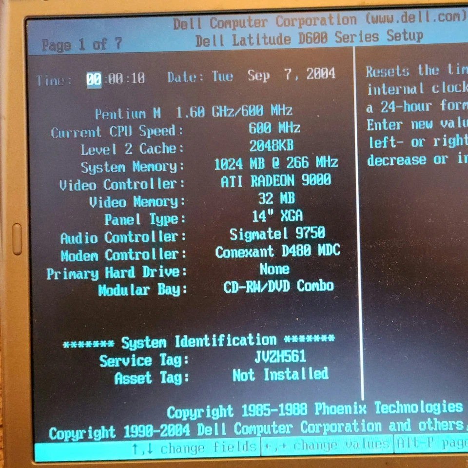 Dell Latitude D600 Pentium /1 ГБ ОЗУ @ 2.66 ГГц /без жесткого диска /без ОС /ДЛЯ КОМПЛЕКТУЮЩИХ /Чтение - Изображение 2 из 4
