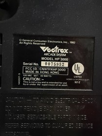 GCE Vectrex HP 3000 Home Console Black Component RCA 1982 Video Game System
