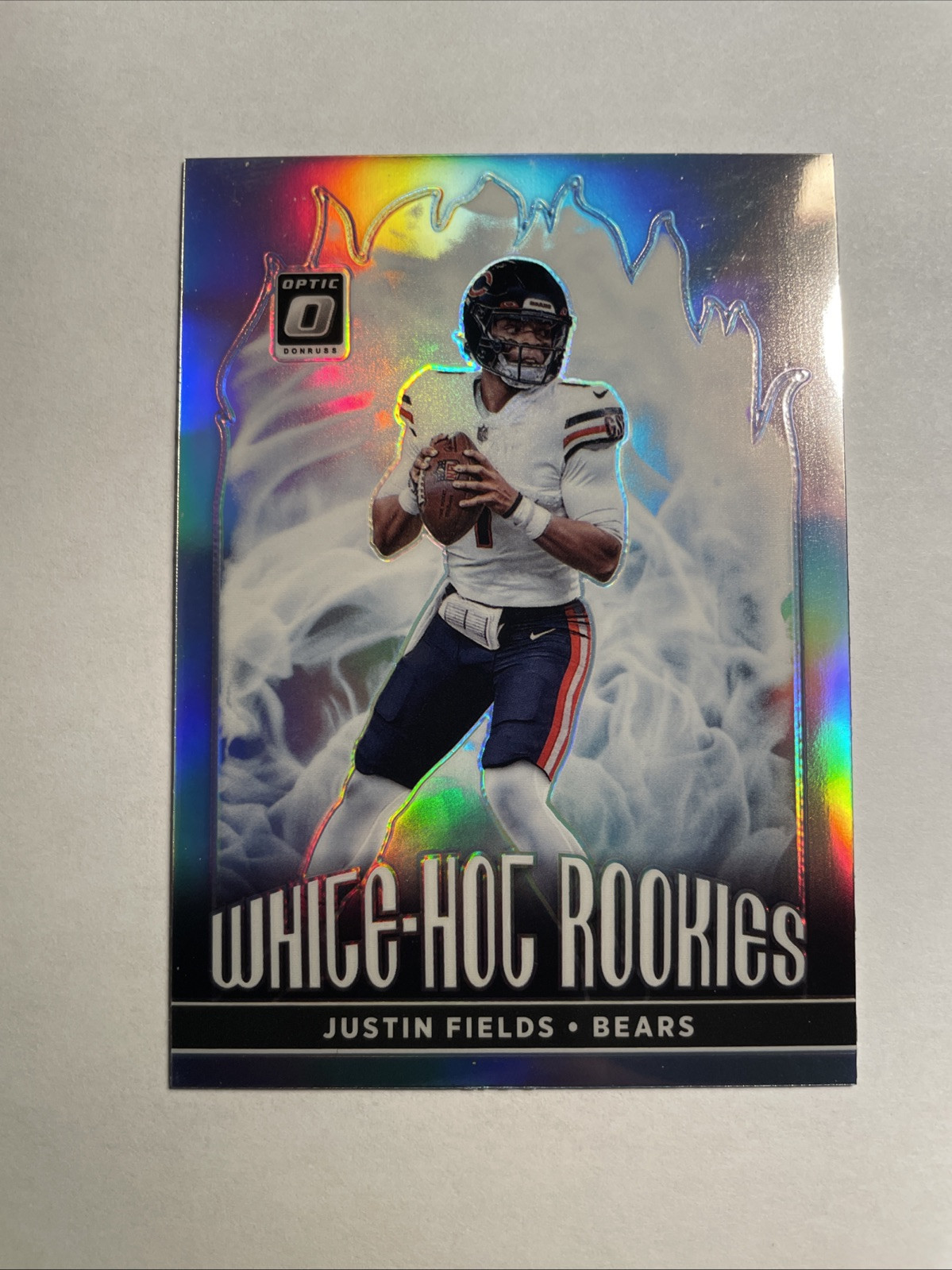 2021 Donruss Optic White Hot Rookies Justin Fields # WHR-2 Silver Holo Prizm RC