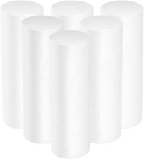 6pcs White Foam Cylinders for Crafts, DIY Modeling  Painting