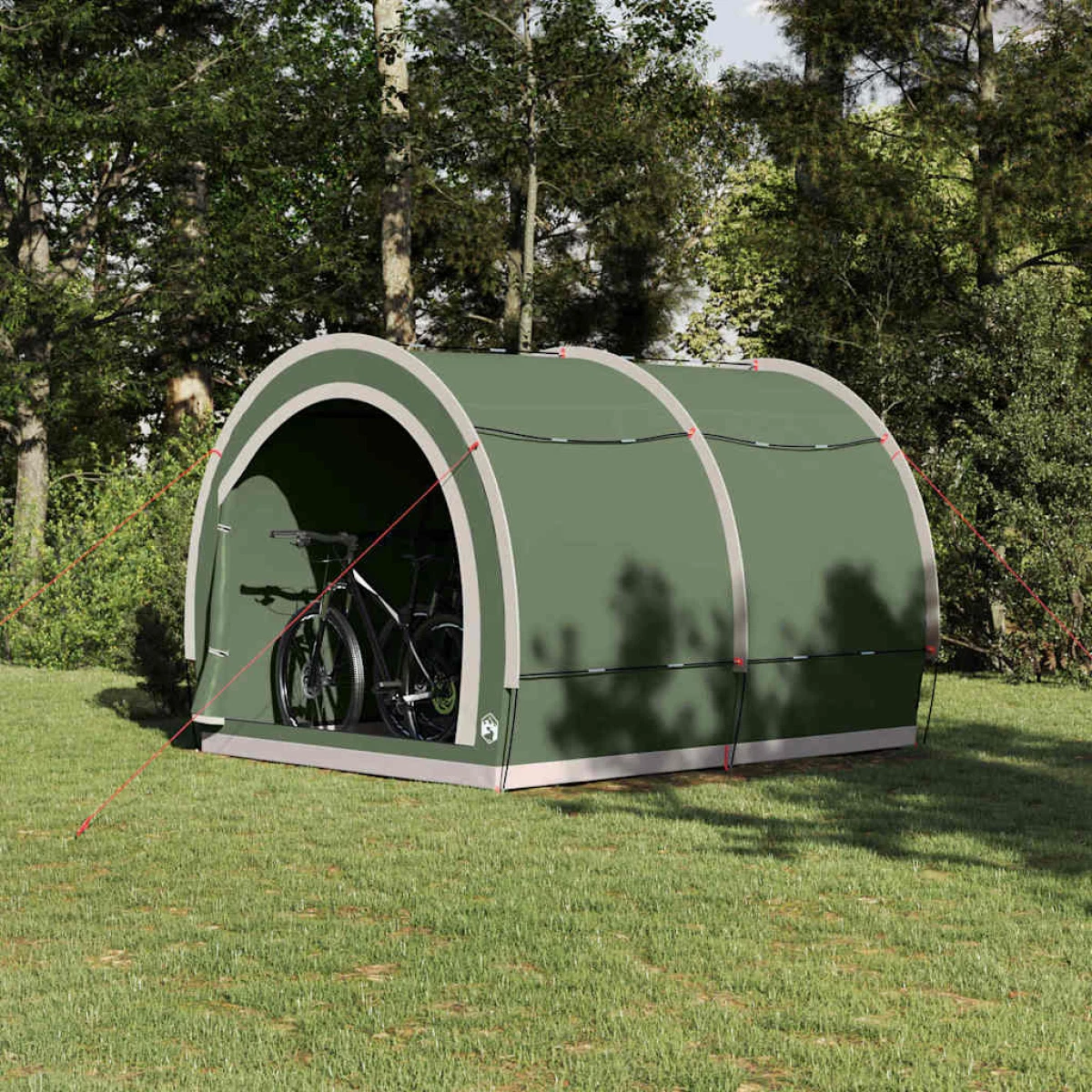 Bike Storage Tent Green 256x222x182cm Polyester Mesh Fibreglass Poles Waterproof
