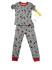 VTG Disney Collection Toddler Kids Size 4T Mickey and Friends Grey Pajama Set