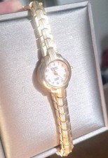 Vintage Embassy By Bruen Gold Tone Diamond Encased Diamond Quartz Watch