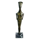 Vtg Greek Bronze Cycladic Female Idol Hyfantis Museum Replica Marble 13" Statue — photo 1