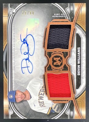 2021 Museum Collection Swatches Dual Relic Copper Devin Williams RC Auto /50