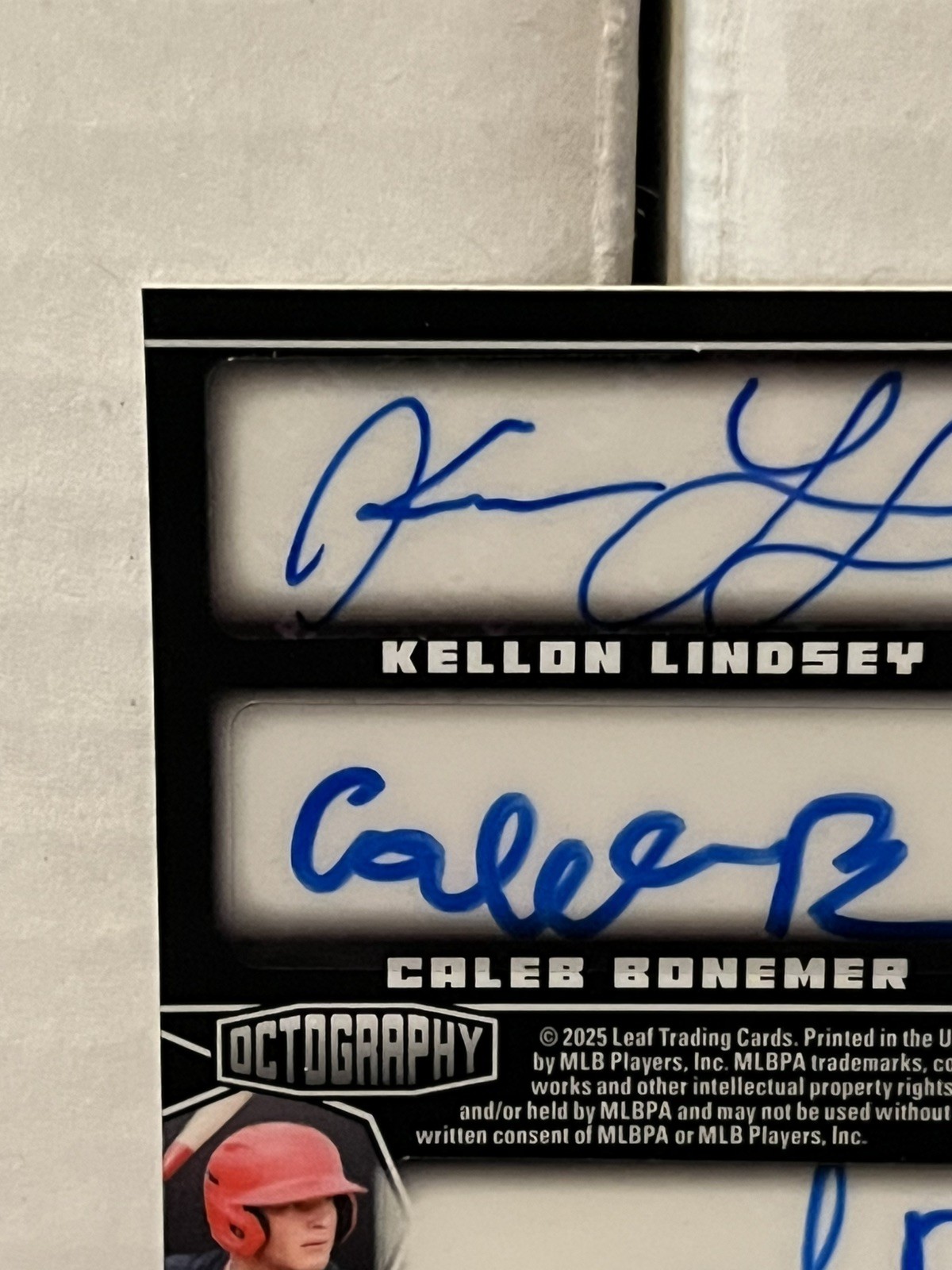 2025 Leaf Black Octography Konnor Griffin, Rainer, Bonemer, Sanford +4 Auto 1/1 view 6