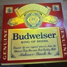 Vintage Budweiser King of Beers Hanging Lighted Sign 3D Fluorescent Working