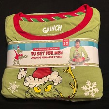 Dr Seuss The Grinch Christmas Pj Set For Men Holiday Christmas Family Pajamas 3X