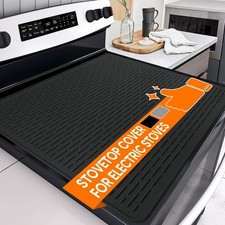 Stove Top Cover 28"x20" Black for Electric Gas Burners Glass Cooktop Protector