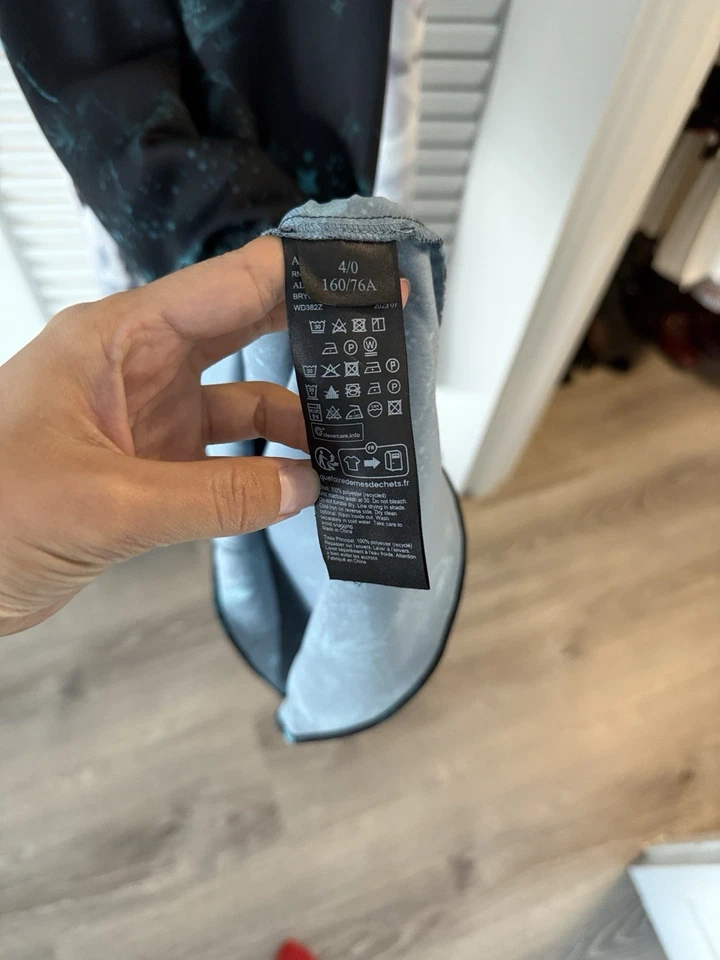 AllSaints Alexia Titania Sleeveless Ruched Asymmetric Midi Dress in Black sz 8 - Image 4 of 4