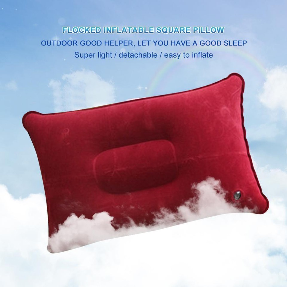Bed Sleeping Pillow Small Squared Flocked Pillow for Car Plane Head