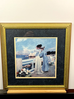 Beautifu Vintage Print ''The Seagulls 1906'' Signed by Albert Pierre Rene Maignan