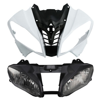 Unpainted Upper Front Fairing Cowl Nose& Headlight For Yamaha YZF