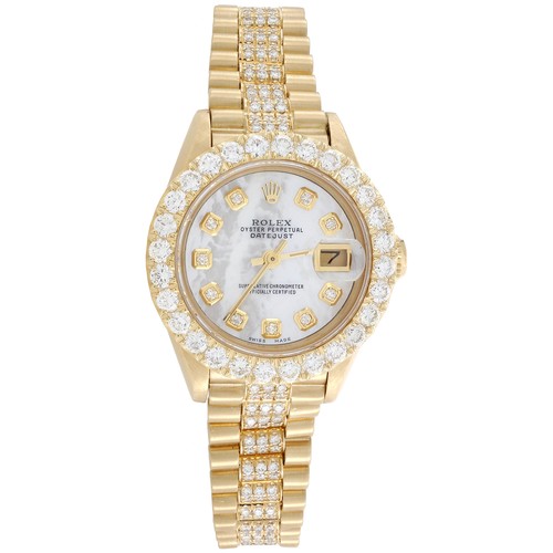 Rolex 18K Gold President 26mm DateJust 69178 VS Diamond White MOP Uhr 4,46 ct. - Bild 1 von 11