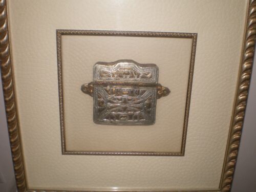 RARE Renwil Berber Prayer Box Silver Brass Stones Tibetan Ghau Moroccan FRAMED