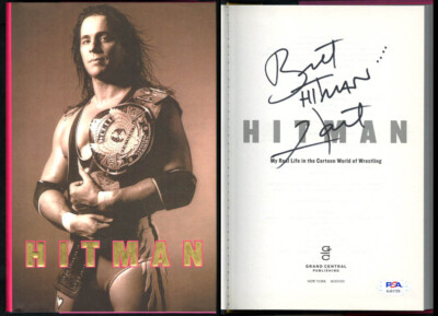 Bret Hart SIGNED Hitman HC 1st Edition 1st Pr WWE WWF WCW PSA/DNA