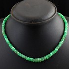 Faceted 110 Cts Earth Mined Single Strand Green Emerald Beads Necklace Jk 31E296