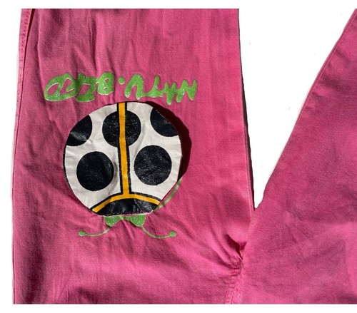 Girls Pink 3/4 Length Ladybug Patch Pants Size 4/5 - Picture 4 of 5