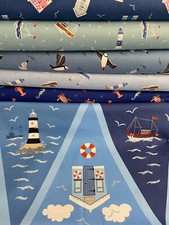Lewis & Irene Small Things Coastal 100% Cotton Fabric by 1/4M* or Bunting Panel