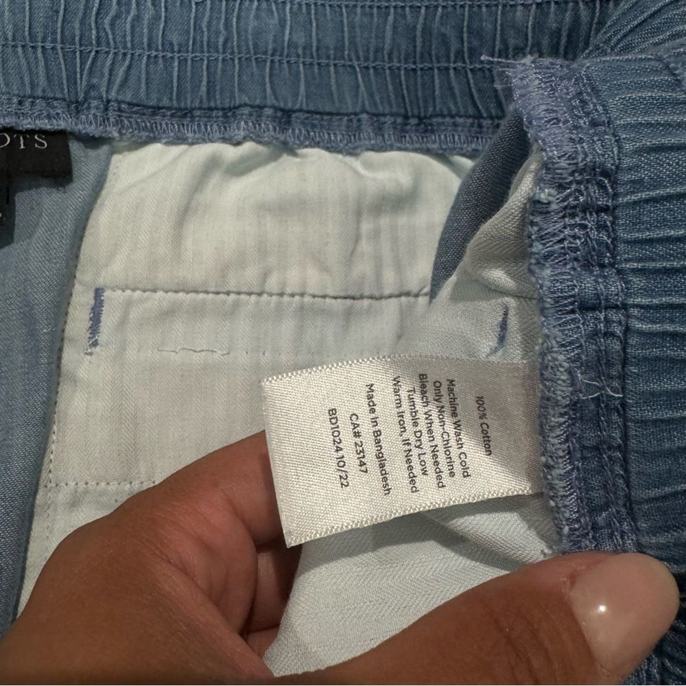 Talbots Drawstring Pull On Cuffed Pants Chambray … - image 3
