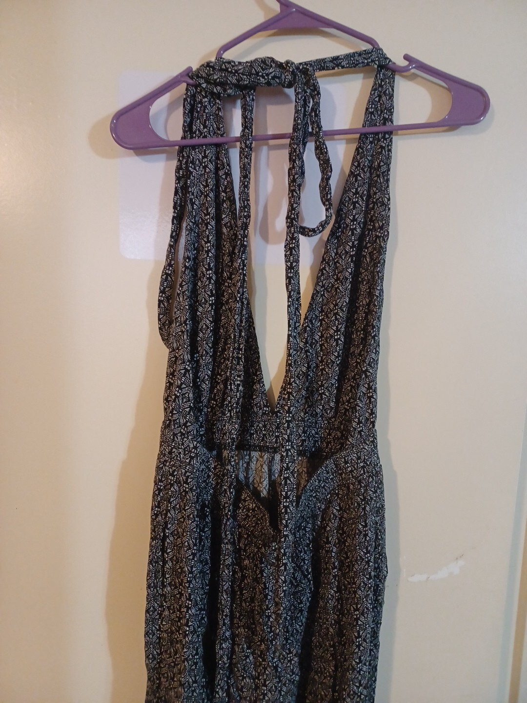 Lulus Jumpsuit Size Medium Black White Geometric … - image 3