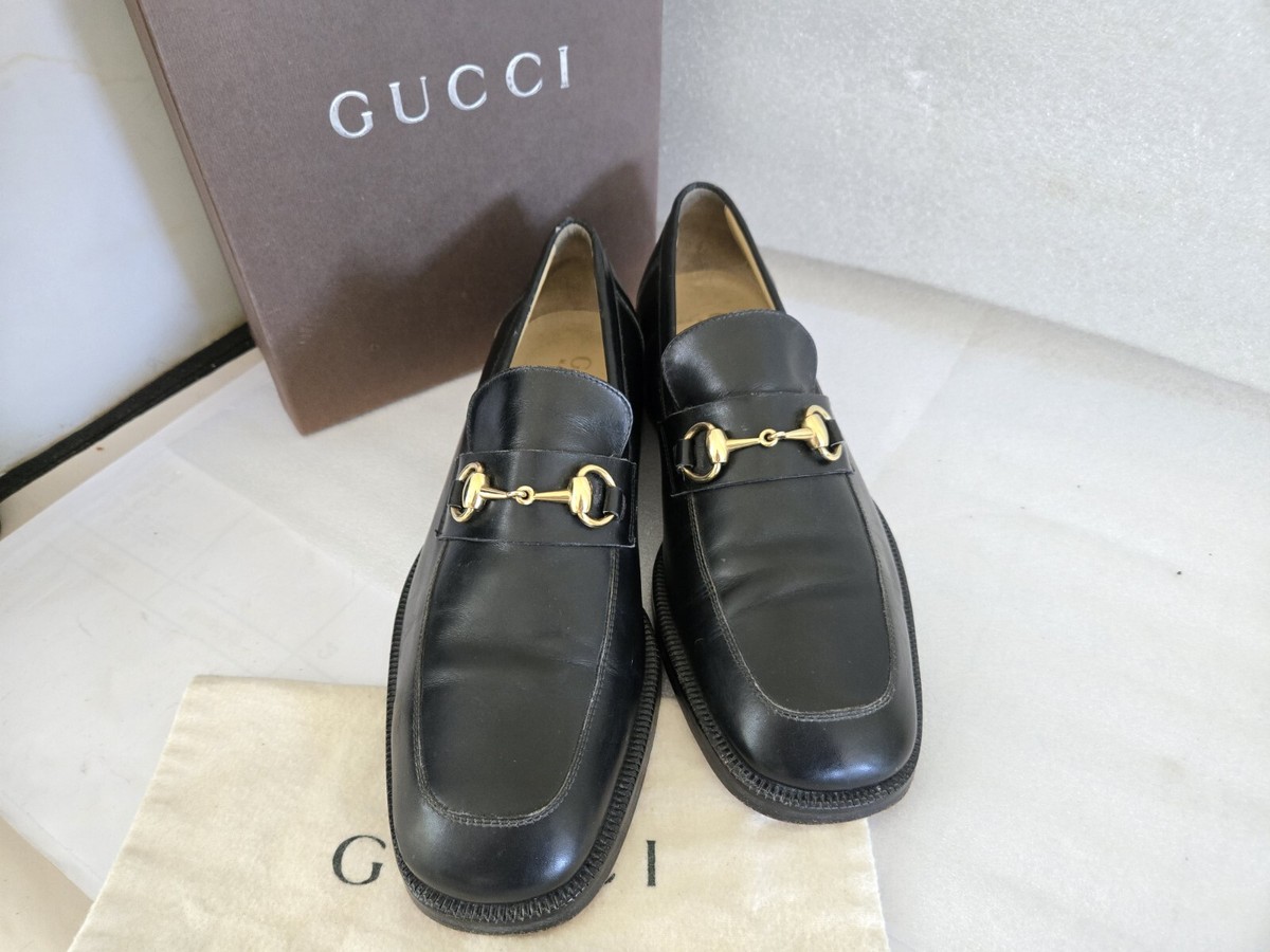 Gucci Men's Horsebit Black Leather Loafers US 7.5 | eBay