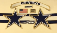 Cowboys Full Size Football Helmet Decals W/stripes And Speed Bumpers