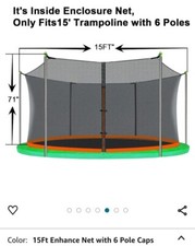 JumpTastic 15Ft Trampoline Net Replacement