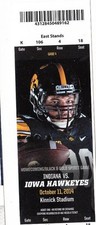 2014 IOWA HAWKEYES VS INDIANA HOOSIERS TICKET STUB 10/11/14 COLLEGE FOOTBALL