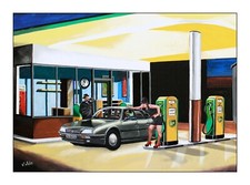 BP Tankstelle Citroen CX 80er Email Zapfsäule Coca Cola Reklame Bild Volker Welz