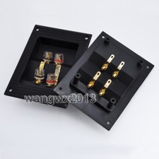 2pcs Square 4-Way Junction Box Speaker Copper Terminal Binding Post 137x100mm