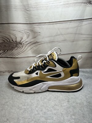 Nike Air Max 270 React Metallic Gold Size 10 Mens 2020 Black White CW7298-100 