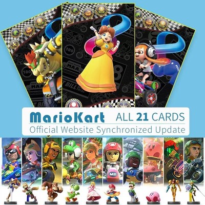 All 21 PCS Amiibo MarioKart cards ALL SIZE Fast Shipping!Free stickers for gift!