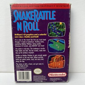 Snake Rattle 'n' Roll (Nintendo NES, 1991) Complete CIB - TESTED & Working !