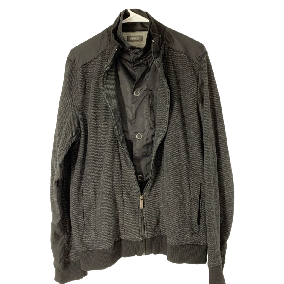 Men’s Kenneth Cole Reaction Bomber Zip Layer Gupta Jacket Size L 5357 Cotton - Image 2 of 4