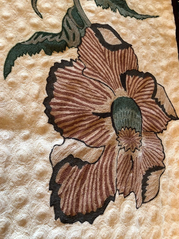 Arte bordada pendurada na parede moderna floral decoração boho têxteis andraab lã GG - Imagem 4 de 4