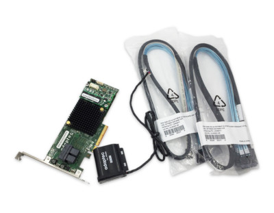 Adaptec ASR-7805 1G Cache PCIe  6GBs RAID Adapter Card w/ Batter + 8643 cables