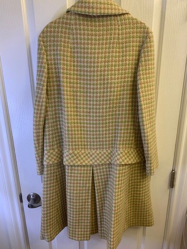 Cappotto vintage Union Made donna taglia L? Plaid foderato giallo verde panna elegante - Foto 14 di 21