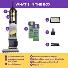 ProTeam ProForce 1500XP Bagged Upright Vacuum Cleaner with HEPA Media Filtrat...