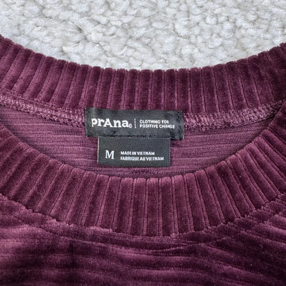 Prana Escambia Velour Pullover Sweatshirt Purple Womens Medium - Image 3 of 4