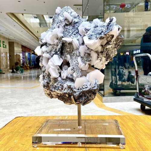 19LB Beautiful rare calcite clusters, specimen, Fujian, China+Bracket - 第 5/18 張圖片