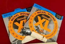 2x D'Addario Nickel Wound Electric Guitar Strings EXL110-E 10-46 Regular Light
